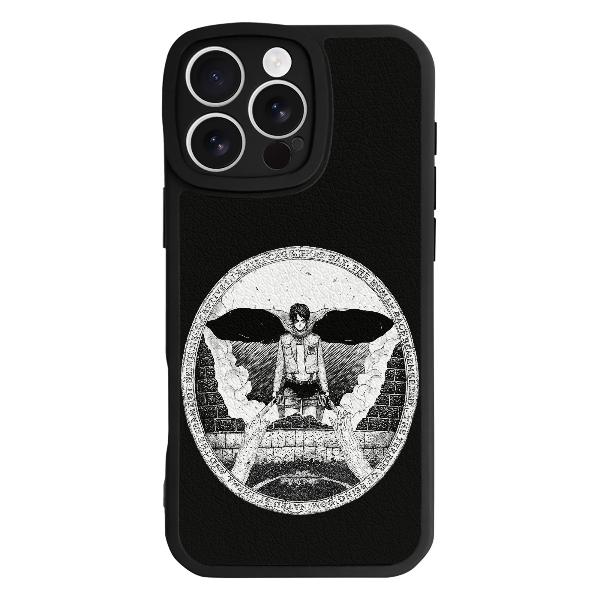 （画像用） 進撃の巨人 エレン･イェーガー Attack on Titan Eren Jäger 【iPhone 16シリーズ対応】シリコンスマホケース（レザー調） 材質：シリコン